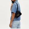 Coach 18 Solid Color Logo Flap Snap Multifunctional Pocket Leather Square Shoulder Crossbody Bag Small Women bags Bright-Black CN313-IMBLK