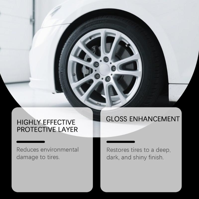 Gel Brillant pour Pneus Brillance Longue Durée Revêtement Protecteur Imperméable Rénovateur de Pneus pour Voiture Moto Camion