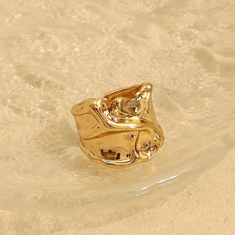 European-American Creative Irregular Lava Texture Women's Ring