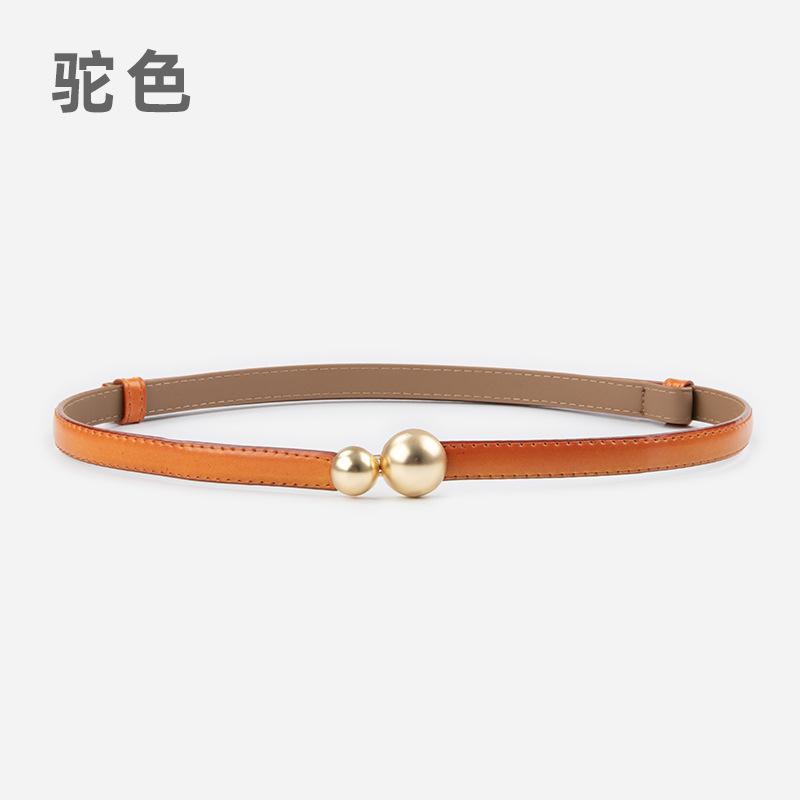 Buckle Women'S Belt Genuine Leather Women'S Belt Cowhide Waist Thin Women'S Belt Decorative Women'S Style