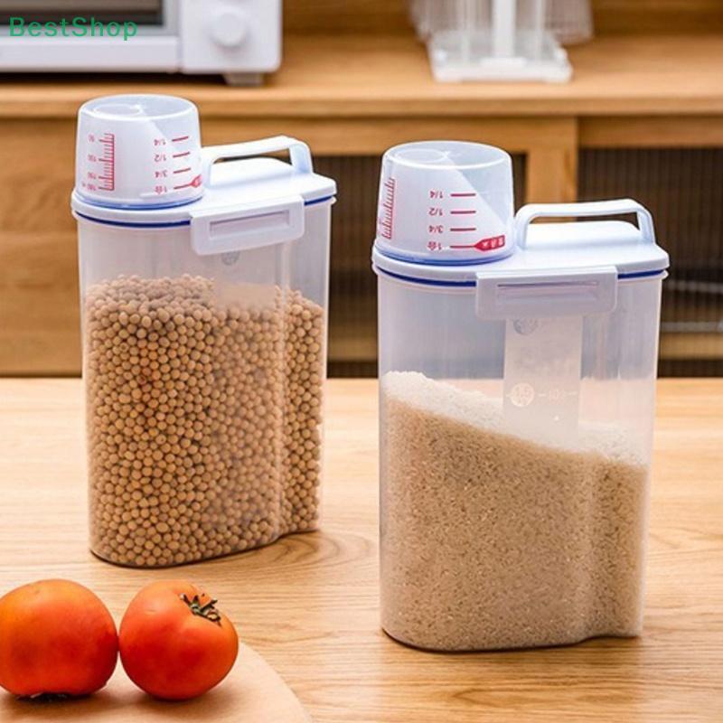 Grain Storage Jar Sealed Rice Bucket Pet Food Container Kitchen Food Storage Sealed Jar Moisture-Proof