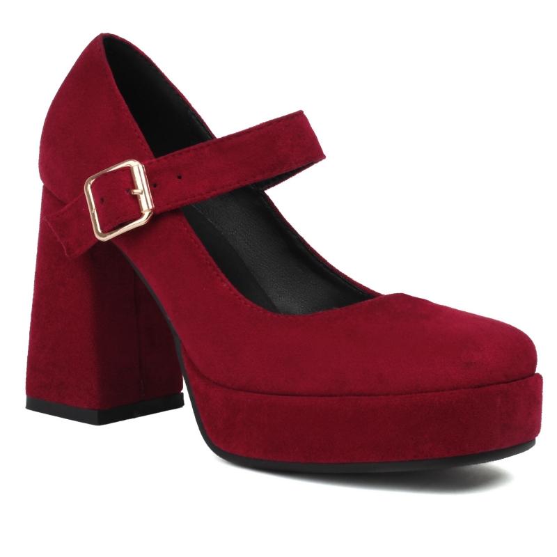 Black Red Blue Heeled Women's Pumps Shoes Platform Elegant Block High Heels Female Working Party Wedding Shoes 2024 Spring