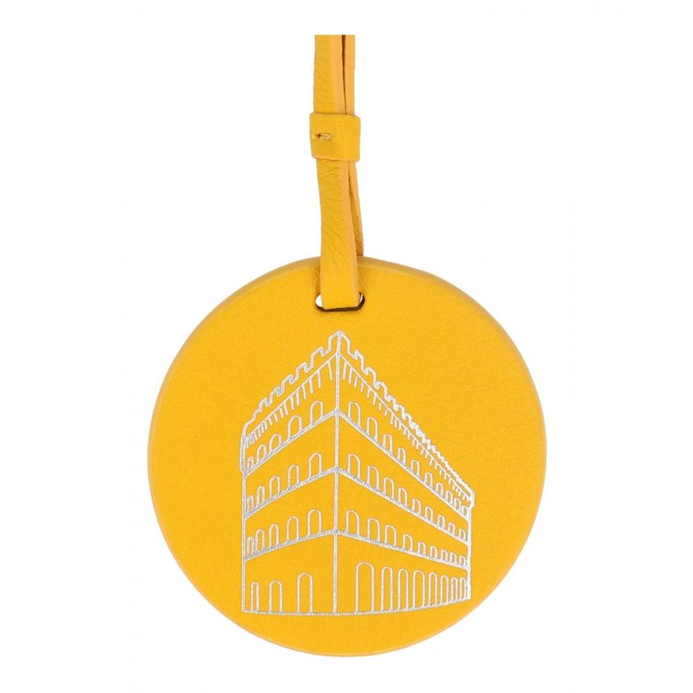 Salvatore Ferragamo Embossed Palazzo Spini Feroni Leather Charm Light Yellow