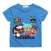 T-shirt Streetwear con Stampa Cartoon Toca Boca World 100% Cotone Cartoon Manga Manica Corta Ragazzi Ragazze Girocollo Magliette per Bambini Estate