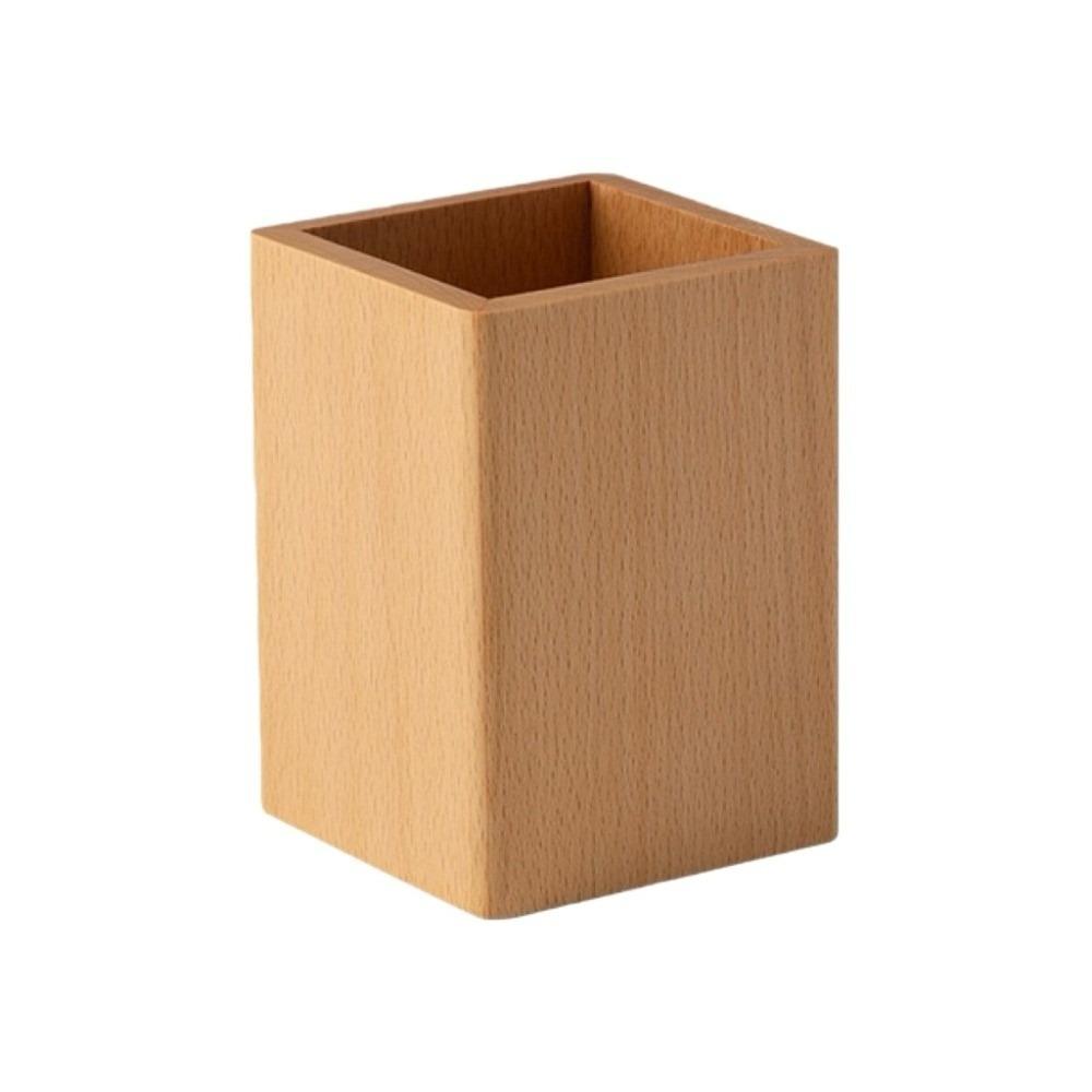 

Desktop Storage Walnut Wood Brush Pot Beech Makeup Brush Organizer Office/School Supplies Hickory Wood