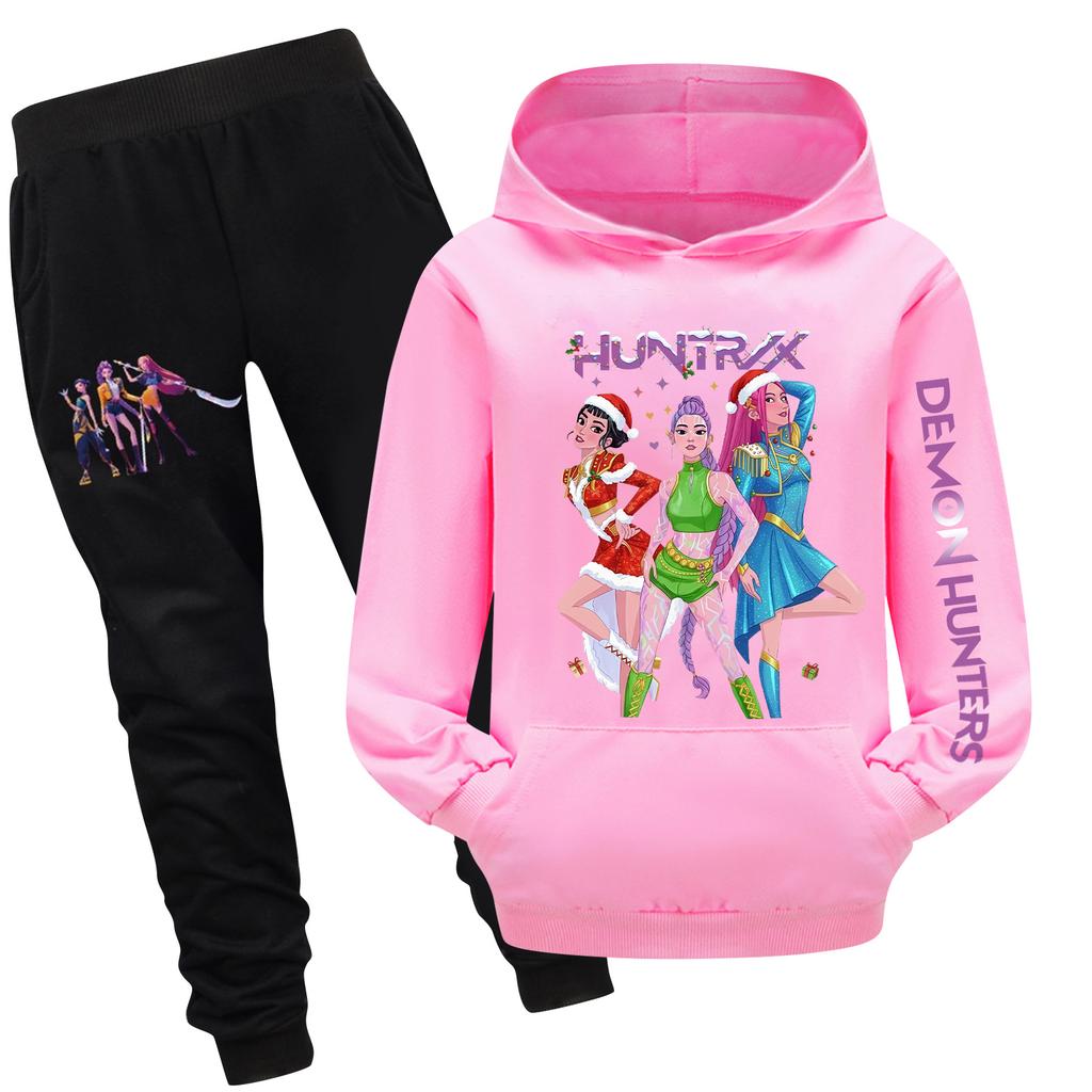 Zweiteiliger Trainingsanzug für Kinder mit Kapuzenoberteil und Hose Langärmeliges bedrucktes Sweatshirt-Set
