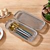 304 Stainless Steel Mesh Tableware Storage Box Empty Box Outdoor Portable Storage for Chopsticks Spoon Box Children's
