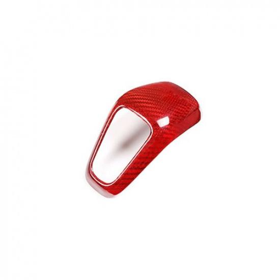 Bright Red Carbon Fiber Car Console Gear Shift Knob Sticker For Cayenne 18-23