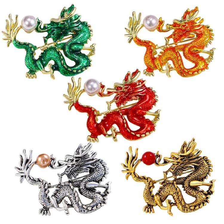 Elegant Dragon Brooches Dress Accessory Dragon Brooch Pin Alloy Texture Perfect for Matching Women Stylish Outfit