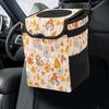 Car Trash Can Cute Boho Retro Floral Mushrooms Small Auto Garbage Bag with Lid Hanging Front Seat Car Accessories Leakproof Collapsible Trash
