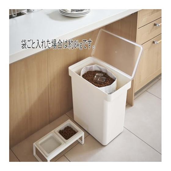 Sealed Pet Food Stocker Nooks 12kg with Measuring Cup Black Yamazaki Jitsugyo With Casters Dog Cat Food Large Capacity Simple Slim