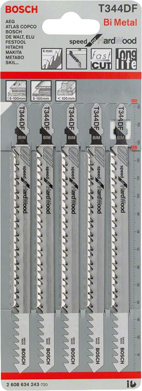 JIGSAW BLADE T344DF 5PCS - B 2608634243
