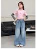 2026 Spring Girls' Children's Patchwork Denim Pants