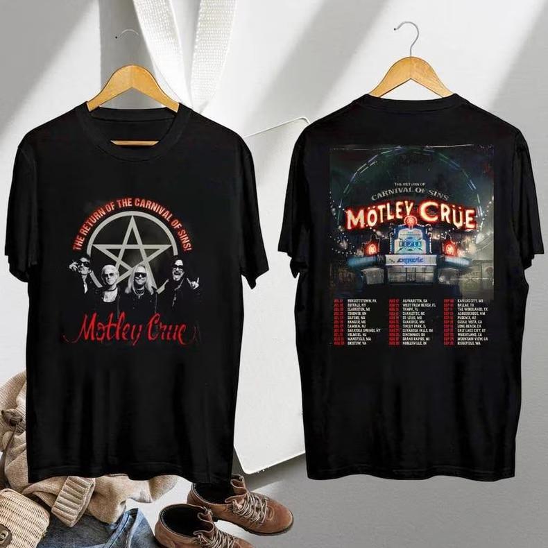 Mötley Crüe 2026 North American Tour Announcement Graphic T-Shirt – Iconic Rock Unisex T-Shirt XL