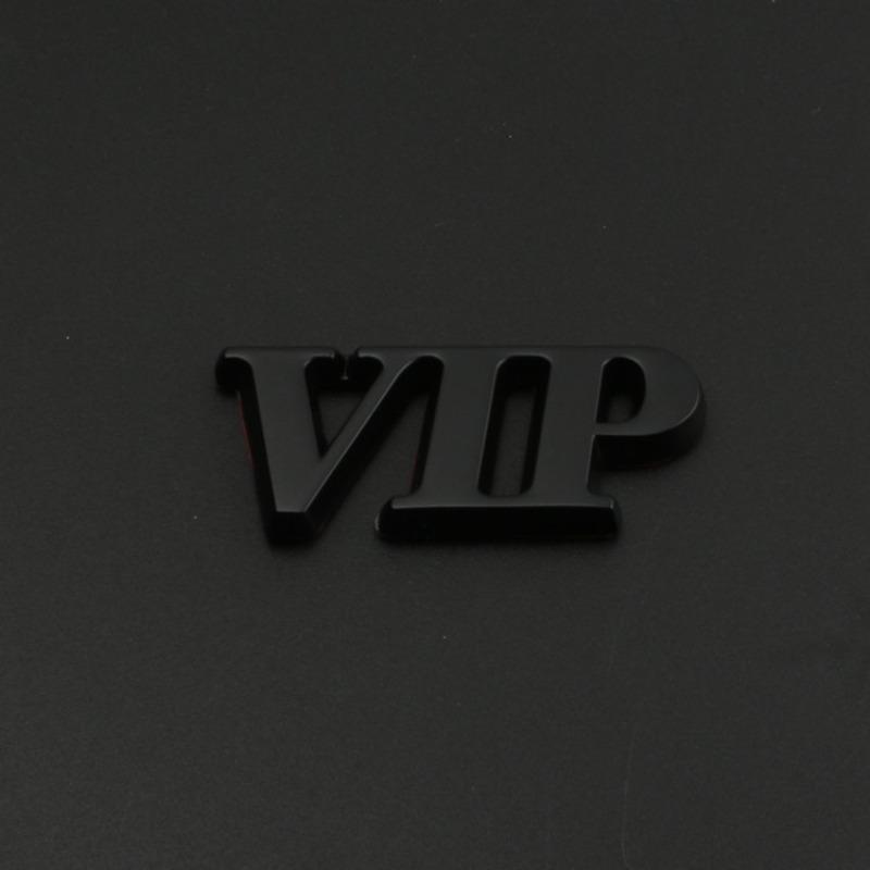 New Personalized VIP Car Logo Car VIP Word Logo Side Logo Decorative Sticker Modified Metal Tail Logo JP Car Sticker