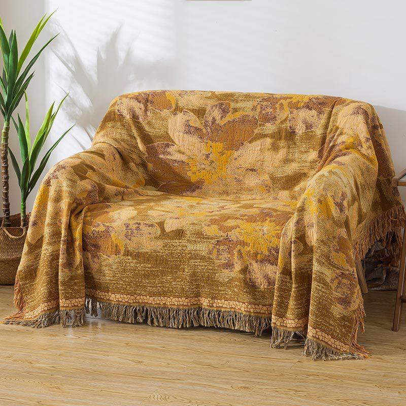 Pure Cotton Bedspread With Tassel Home Sofa Bed Cover Summer Towel Coverlet European Floral Cover Blanket Bedspread On The Bed