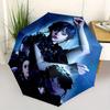 Wednesday Addams Automatic 3 Fold Umbrella Design, Cute Cartoon Pattern, Portable Outdoor Umbrella, Perfect, Holiday Gift .C097