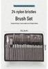 24-Piece Canvas Brush Set – Nylon Brushes for Oil, Gouache, and Watercolor Painting