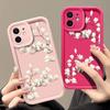 Pro iPhone 16 15 Pro Max 14 Plus 13 12 Pro 11 XS XR 8 7 Kryt Bílé květy Nárazuvzdorná měkká ochrana objektivu Pouzdro na telefon