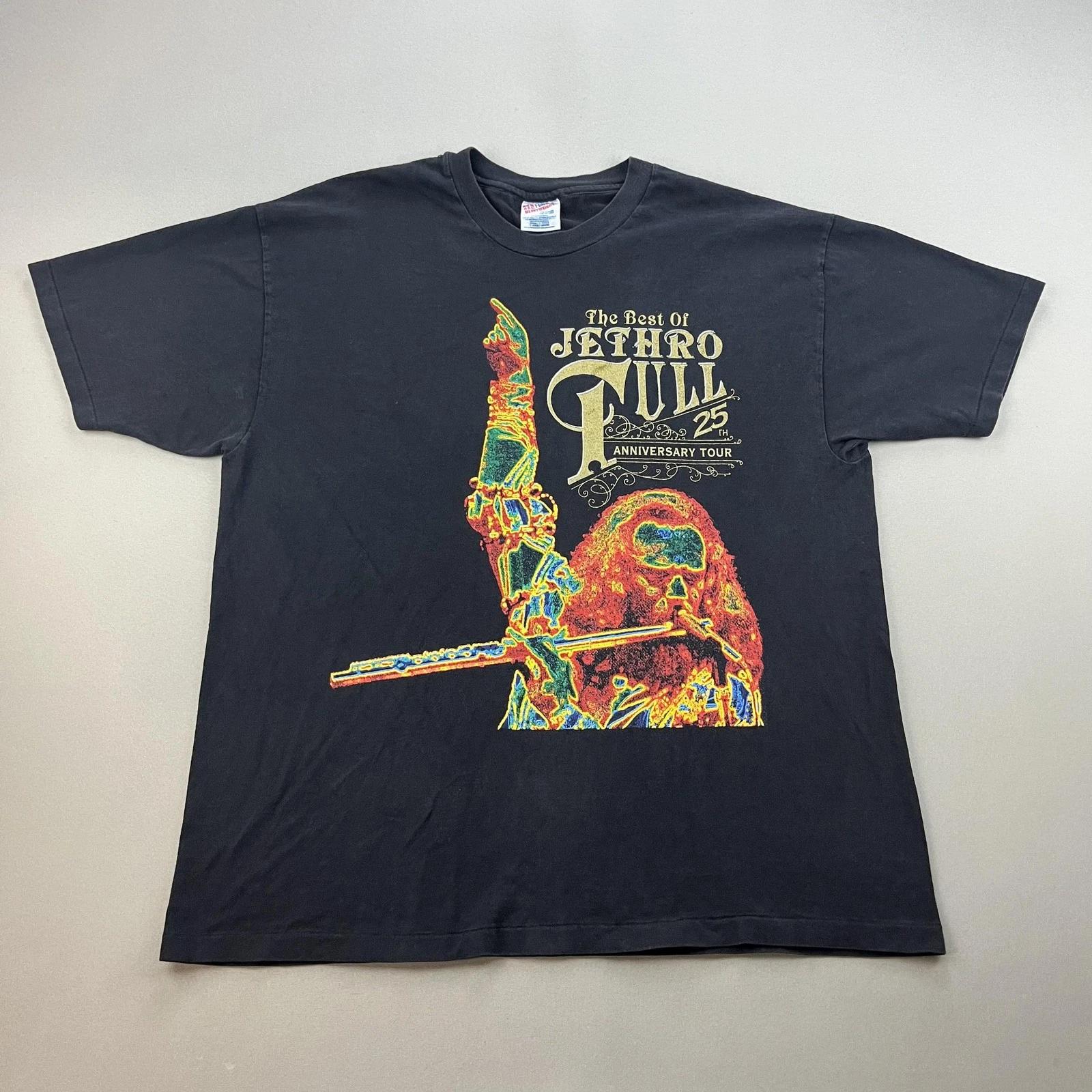 Vintage Jethro Tull T-Shirt Mens XL Black 25th Anniversary Tour Rock Band Album XL