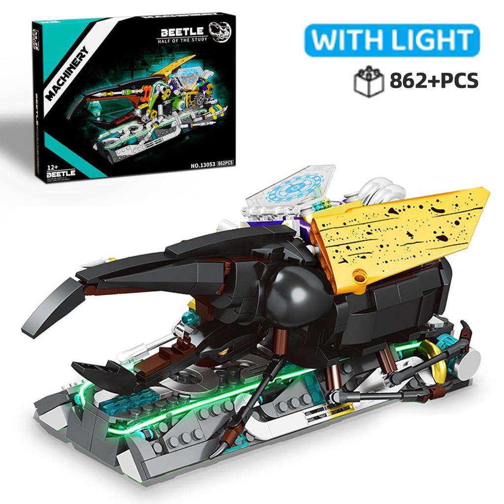 Mechanická zvířata Stavební bloky Papoušek Orel Velryba Brouk Model Cihličky se světlem Stolní displej Kolekce Dětské hračky Dárky