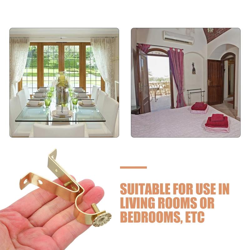 Adjustable Rustproof Metal Curtain Rod Brackets Heavy Duty Holders for Bathroom Living Room Window Use
