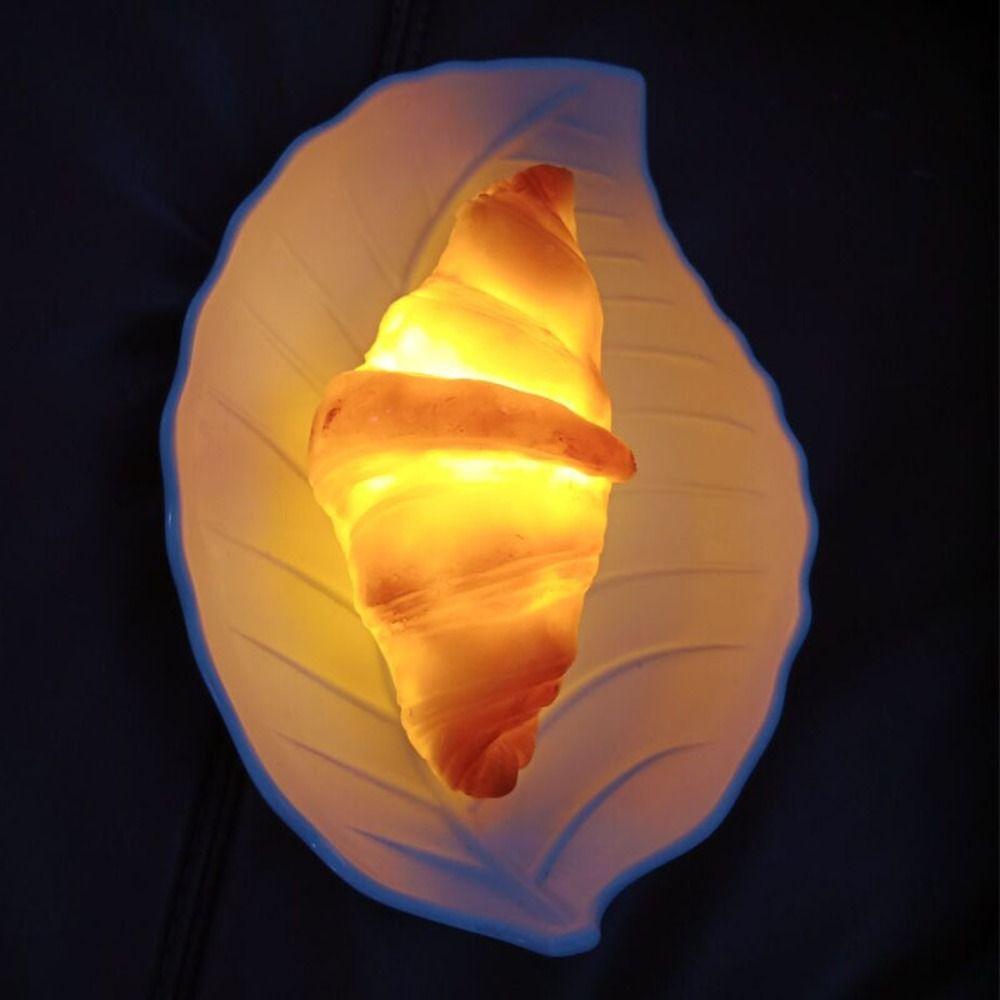 Battery Operated Bread Shaped Lamp Creative LED Bread Lamp Simulation Croissant Light Home Decor