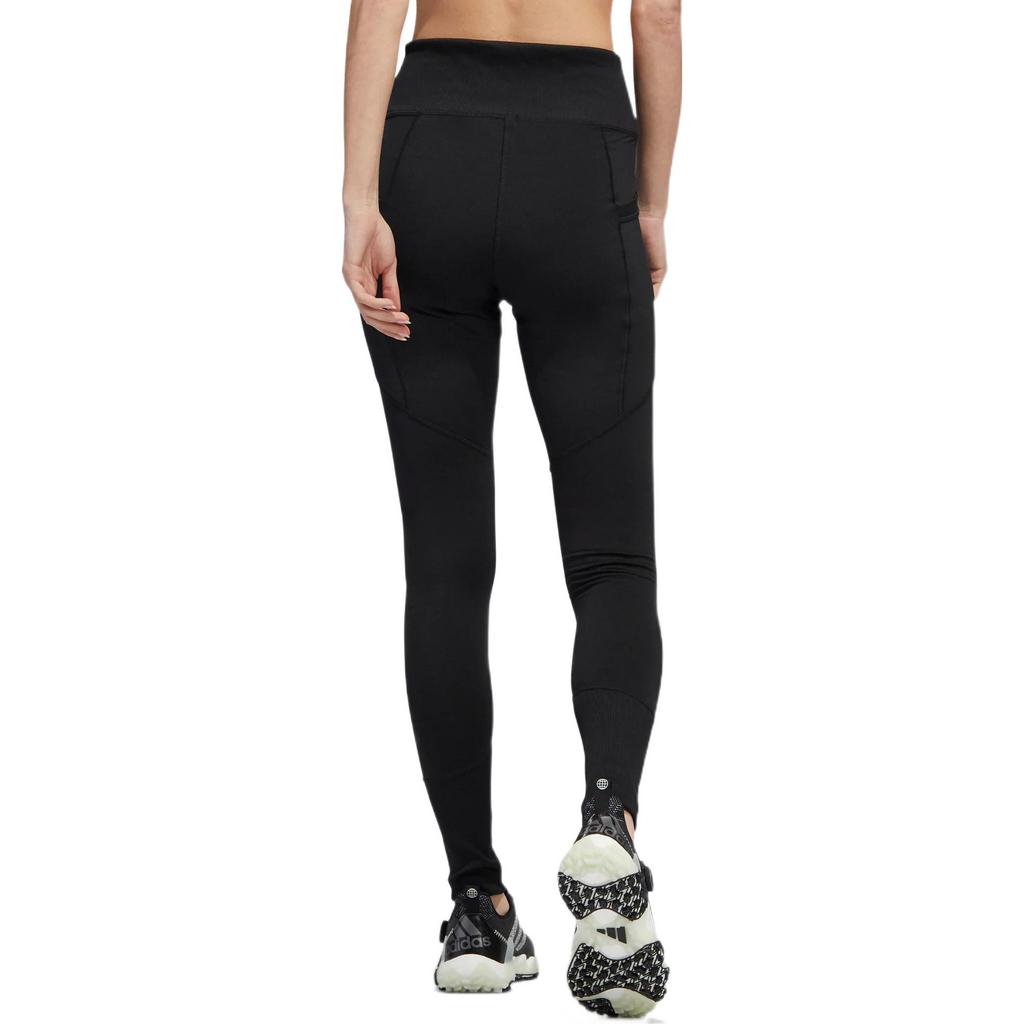 Adidas Solid Color Logo Print High-Waisted Ribbed Leggings Women Leggings Black HN0659