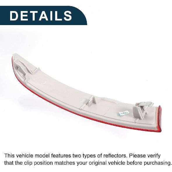 Bumper Reflector for BMW X3 2015-2017 Strong No.63257352210 | Rear Right Bumper Reflector Side Marker 1 Pcs Red