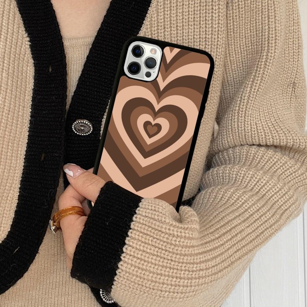 Heart Circle Phone Case Silicone PC+TPU For For iPhone 11 12 13 14 15 16 Plus Pro Max Cover