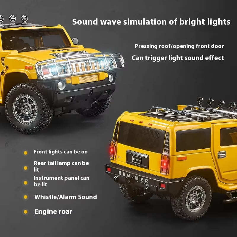 Simulácia 1:18 Hummer H2 Alloy Terénne vozidlo Kovový model odlievaný pod tlakom Domáce Ozdoby v interiéri Zvuk a svetlo Stiahnutie Detského Toy Boy Darček k narodeninám