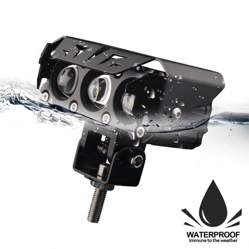 200W Motorcycle LED Spotlights Headlamp Car Headlight Bulbs Auto Lamp Projector Lens Dual Color Spot Fog Work Auxiliary Light