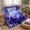 Fantasy Unicorn In Galaxy Theme Blanket Lightweight Warm Flannel Blanket Decorative Throw Blanket for Home Decoration