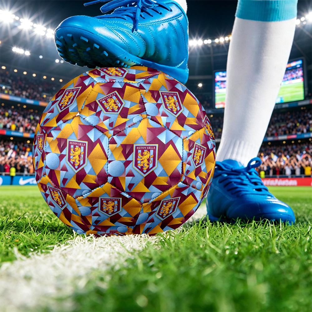 Aston Villa Fotbalový potištěný míč velikosti 5, Protiskluzový zápasový míč pro dospělé, Suvenýr pro fotbalové fanoušky