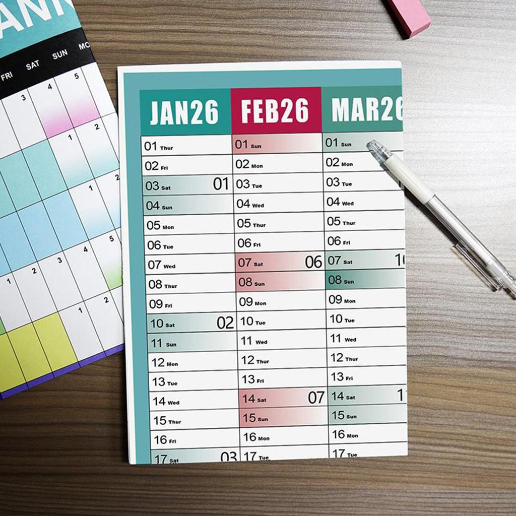 2026 Büyük Duvar Takvimi - Ofis, Okul, Sınıf ve Aile İçin Çıkartmalı 12 Aylık Büyük Aylık Planlayıcı Poster