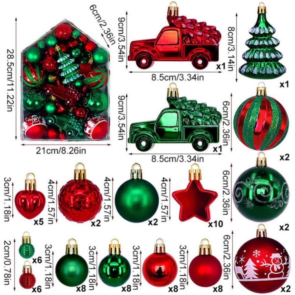 High-quality Plastic Christmas Ball Set Multicolor Suspensable Xmas Ornament Ball Xmas Baubles Party