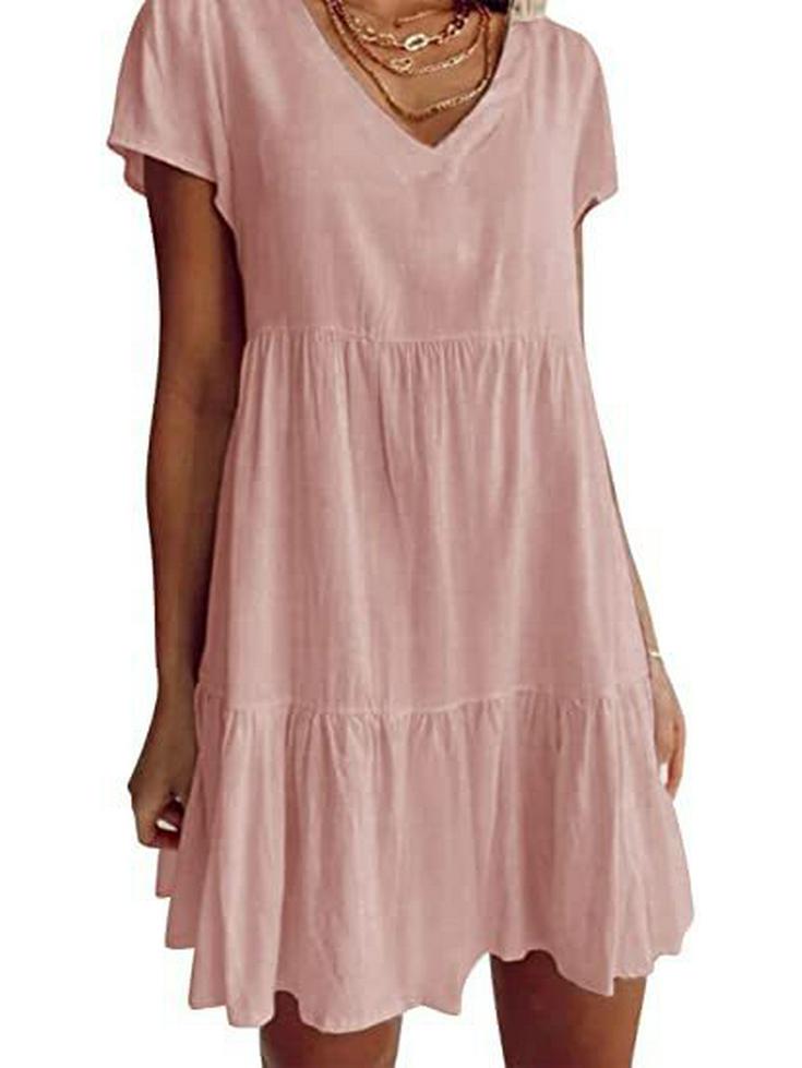 

2022 Women s Summer Loose Casual Short-Sleeved Waist Dress