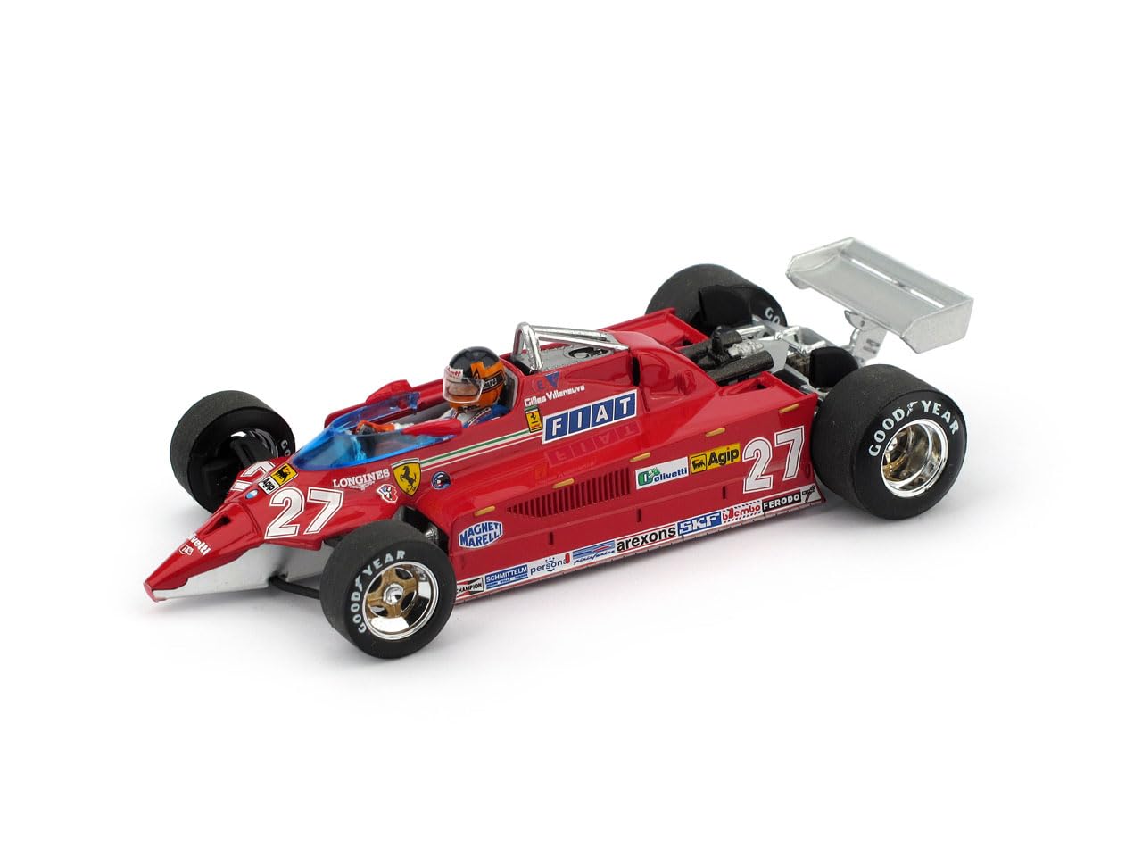 

BRUMM Ferrari 126CK Вільньов 1981 Розбірки з винищувачем BRUMM FERRARI Жиль Вільньов 1/43 #27 F-104 [товар] червоний