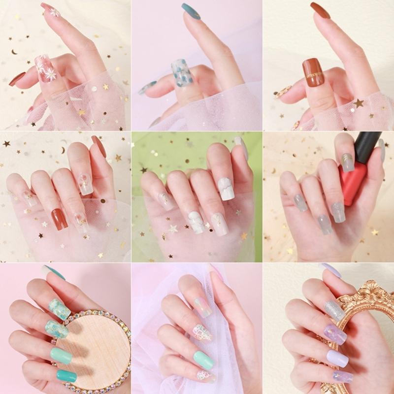 20 Finger Full Wraps Nail Polish Stickers Self-Adhesive Nail Strips Nail Decals Accessories for Women Girls DIY Nail Art