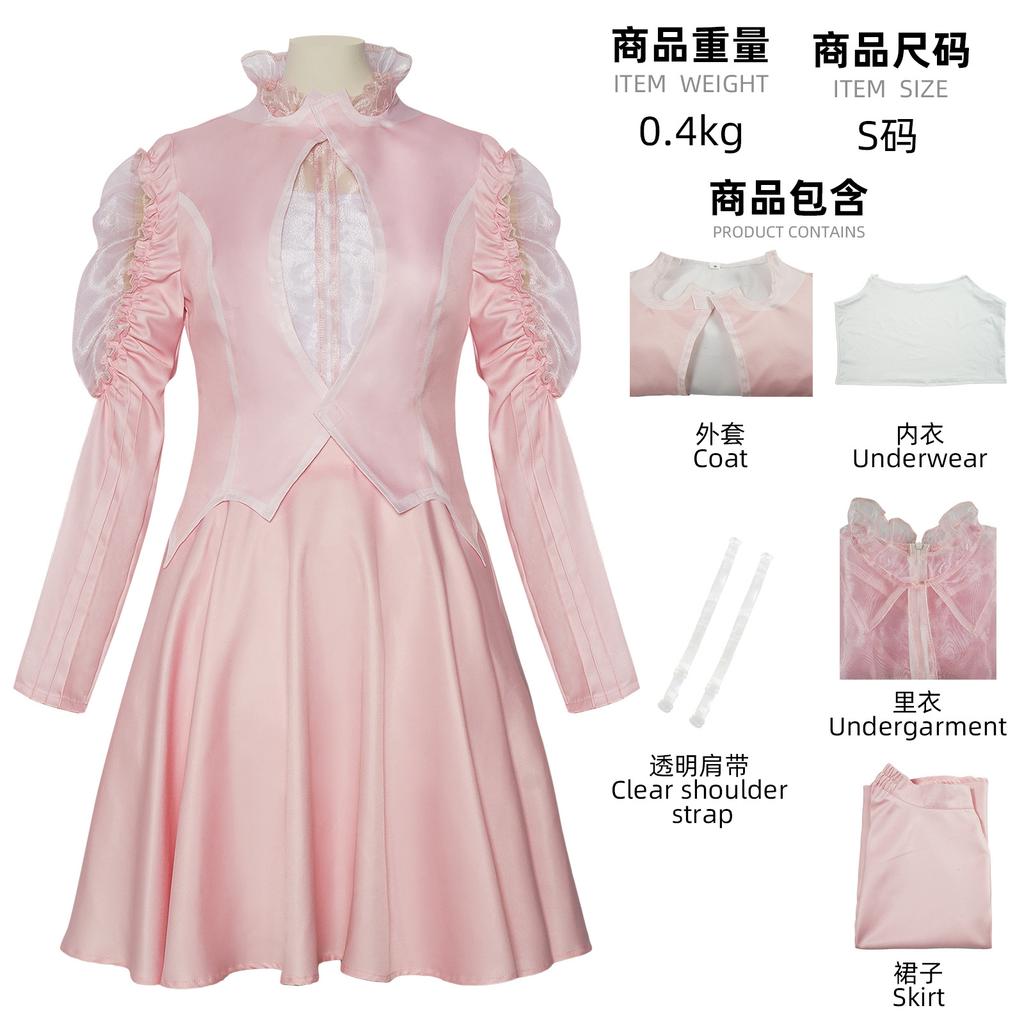 Ταινία Κορίτσια Wicked Glinda Elphaba Κοστούμι Cosplay Πάρτι Αποκριών Παιχνίδι Ρόλων Ροζ Φόρεμα Μαύρο Φόρεμα Ρόμπα Καπέλο Γυναίκες Ενήλικες