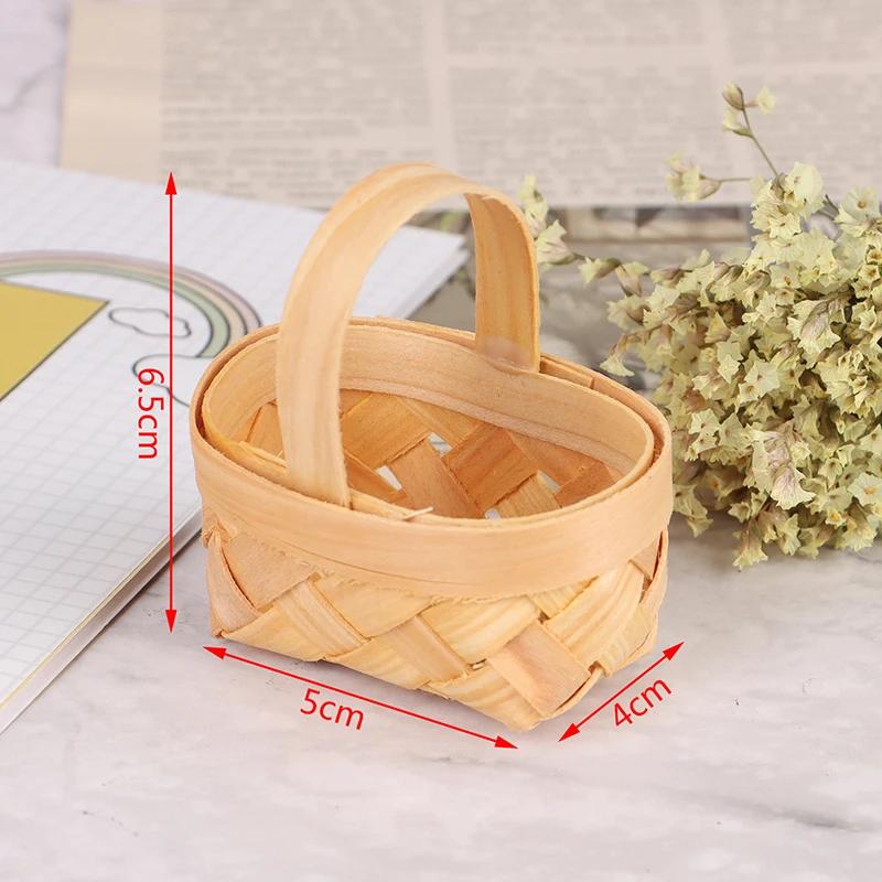 1/12 Cute Dollhouse Hand-woven Vegetable Food Basket Dolls Miniature Decoration For Kids Children Adults
