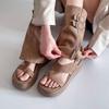 Retro Two-wear Herringbone Toe Stacking Boots Women's 2025 Spring New Tall Roman Sandals Trousers Boots Trendy Thick Soles