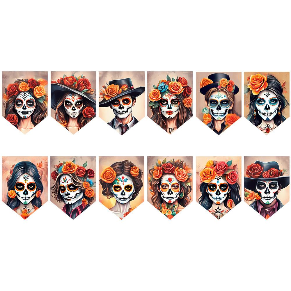 De Muertos Día Skeleton Banners For Venue Decoration Paper Party Supplies Props