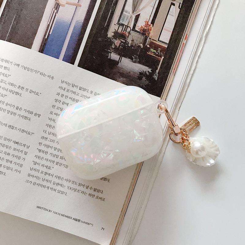 Compatible with AirPods Pro2 earphone protective case, simple shell-pattern softshell Apple 1st/2nd/3rd Gen Bluetooth pendant