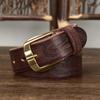 Gürtel Herren Retro Persönlichkeit Erste Schicht Rindsleder Geschnitztes Leder Dornschließe Junge Leute Mode Jeans Freizeitgürtel