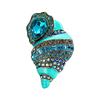 Conch brooch, oil dripping diamond retro artistic high-end brooch, accessories, clothing coat buttons
