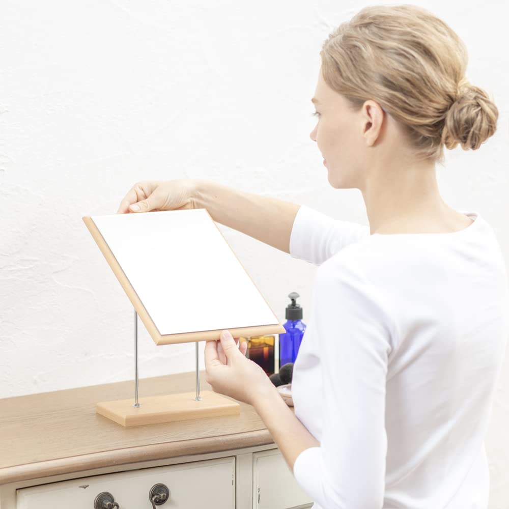 HORIUCHI MIRROR 2-Way Wooden Stand Mirror with Adjustable Angle and Height, Makeup Mirror, Interior Decor, Birthday Gift