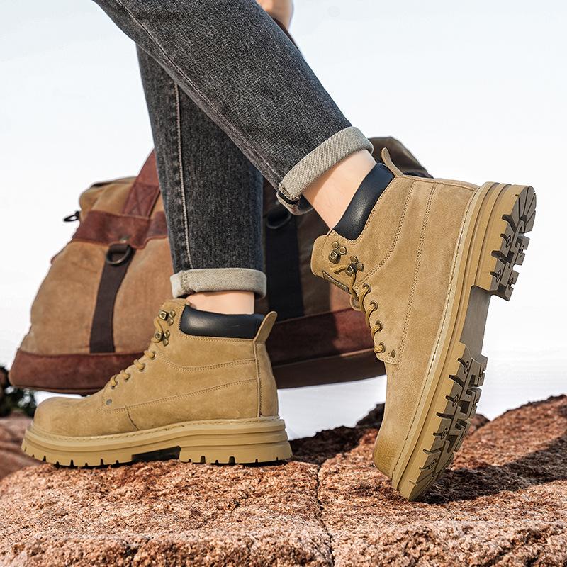 Martin boots high-top retro British style flip shoes medium-top boots inner height-increasing shoes autumn