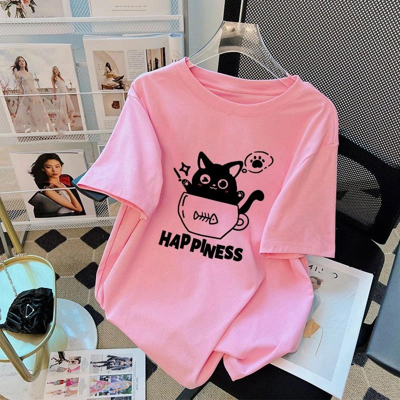 Summer Kids Adult Fashion Print Short Sleeve T-Shirt Outdoor Casual O-Neck Oversized Women's Tees Top Girl Clothing
