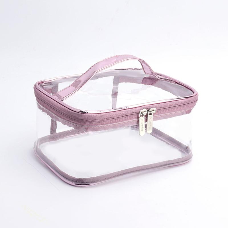 

Сумка-органайзер для макияжа, большая вместительная двухслойная сетчатая косметичка, дорожные аксессуары, мода single layer pink